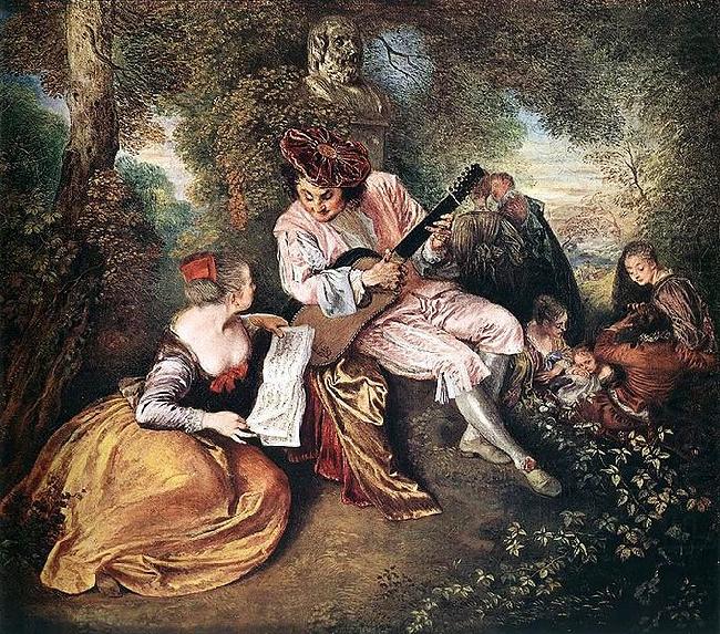 WATTEAU, Antoine The Love Song china oil painting image